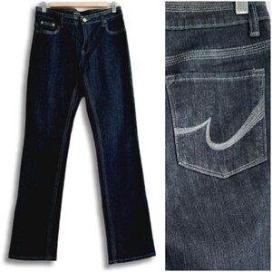 GASOLINE Mid-Rise Straight Long Leg Dark Blue Jeans Sz 6